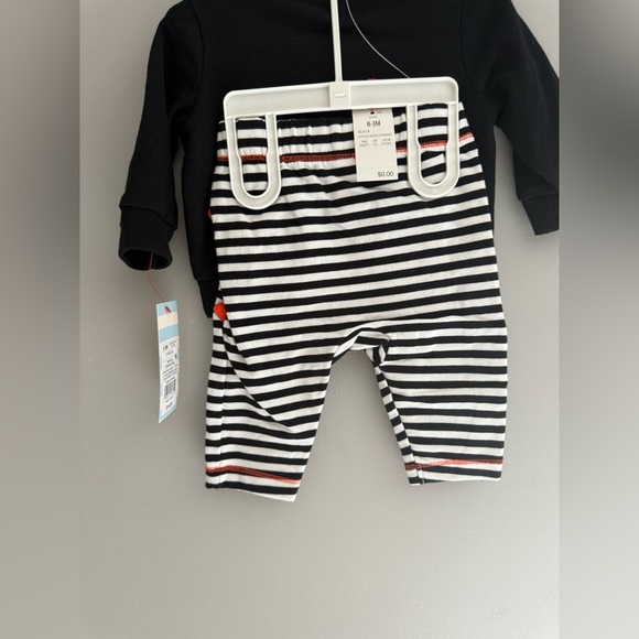 Cat & Jack Baby Milk Monster Halloween Matching Set SZ 0-3M Black White New - Picture 5 of 6